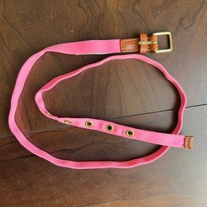 J Crew pink and brown skinny belt